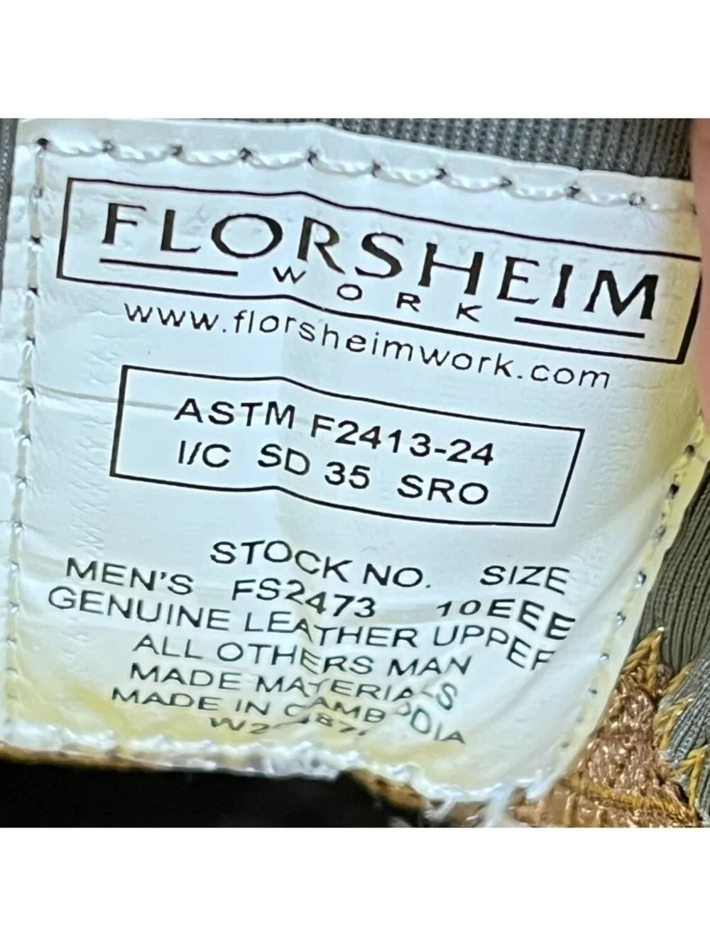Florsheim Adventure Mens Size 10 3E Gray Brown White Steel Toe Safety Work Shoes